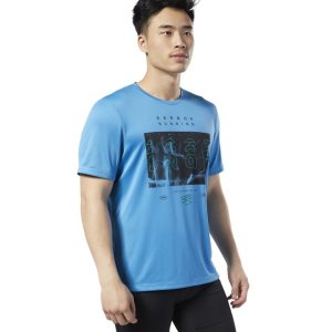 Reebok Running Crew T Shirt Herren - Blau - DE 492-CAO